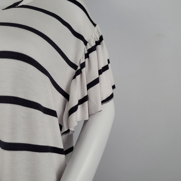 Chaser Cool Jersey Flouncy Sleeve Striped Tee - Picture 7 of 12